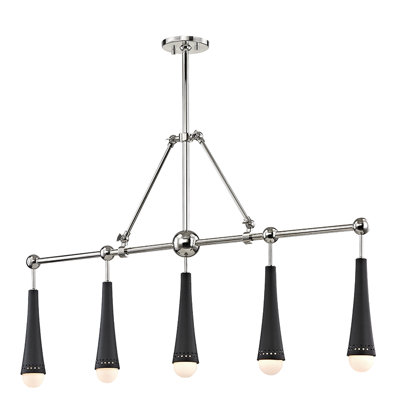 Luminaire suspendu linéaire à 5 lumières pour îlot de cuisine Tupelo