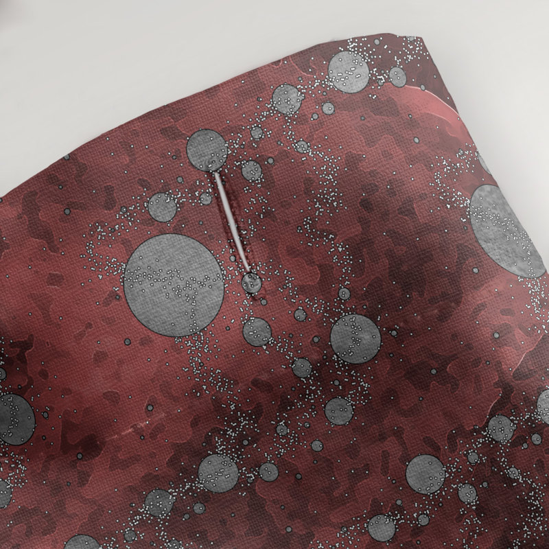 Rideau simple en planètes et étoiles, Rouge