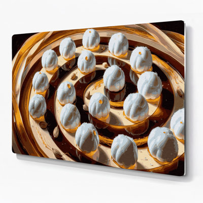 Desserts Rasgulla, art mural en métal brun