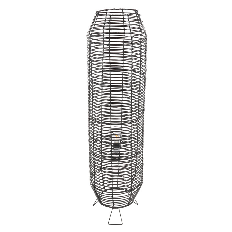 Morabito 50.5'' Black Column Floor Lamp, Black