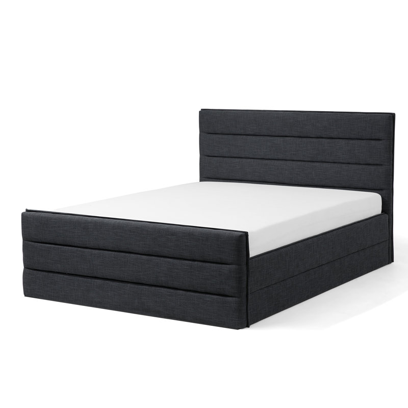 Upholstered Bed Frame, 160 x 200cm, Dark grey