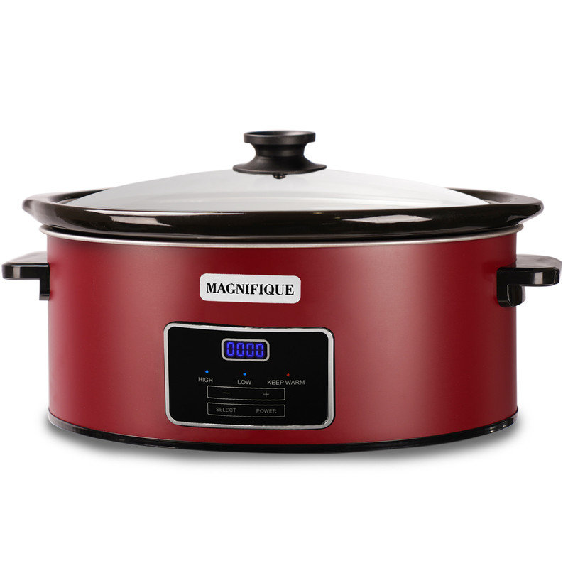 Magnifique Programmable Slow Cooker, 7 Qt, Red
