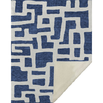 Addison Machine Washable Sherpa ASB903 Lines Throw Blanket