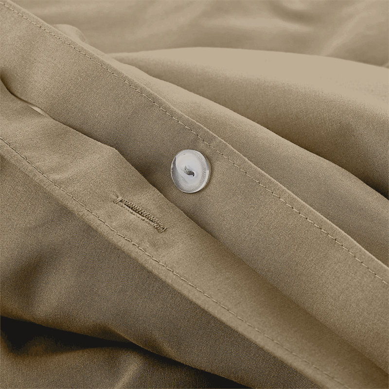 Rienk Super Soft 250 TC Microfibre Reversible Plain Duvet Cover Set With Pillow Cases, Beige, Single + 1 Standard Pillowcase