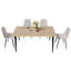 Ensemble de table de salle à manger de style industriel 63 pouces avec 4 chaises en tissu beige-273402518