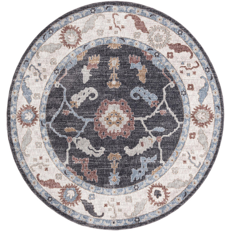 Policarpio Oriental Indoor Rug, Round 7'