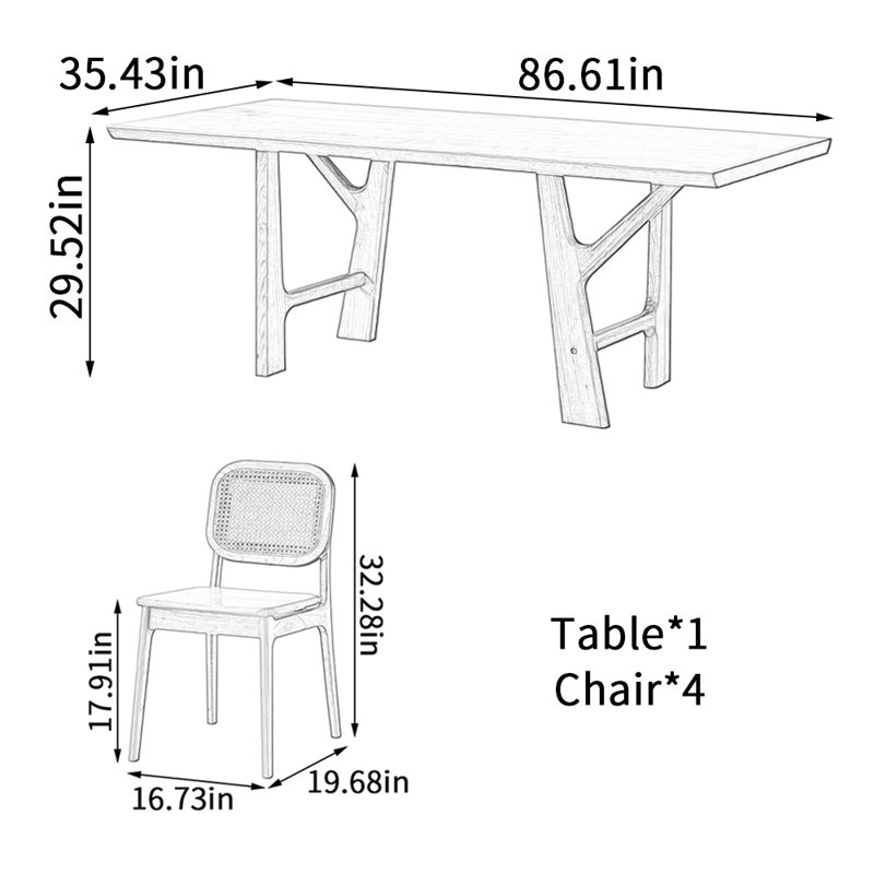 Table de salle à manger Creative Branch, H 29,52 po x L 86,61 po x l 35,43 po