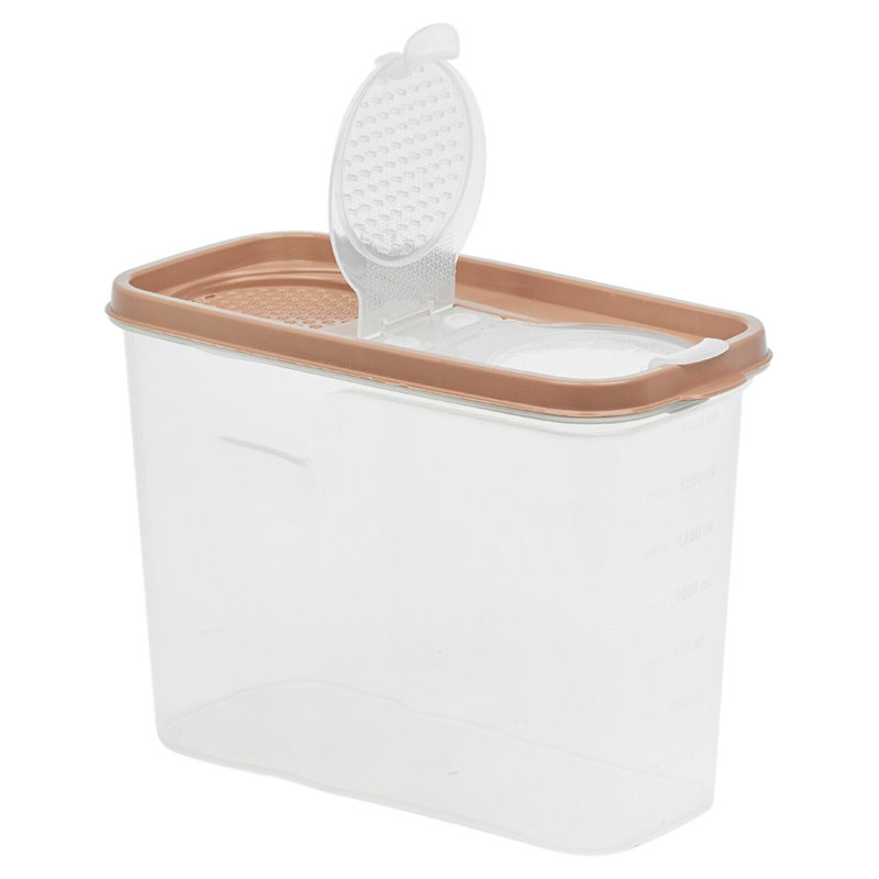Aryanna Food Storage Container, Taupe/White