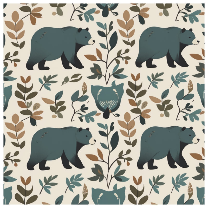 Tapis de bain Bears With Leaves, L 24 po x L 17 po
