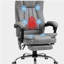 Fauteuil de bureau massant, fauteuil de bureau inclinable à haut dossier, gris