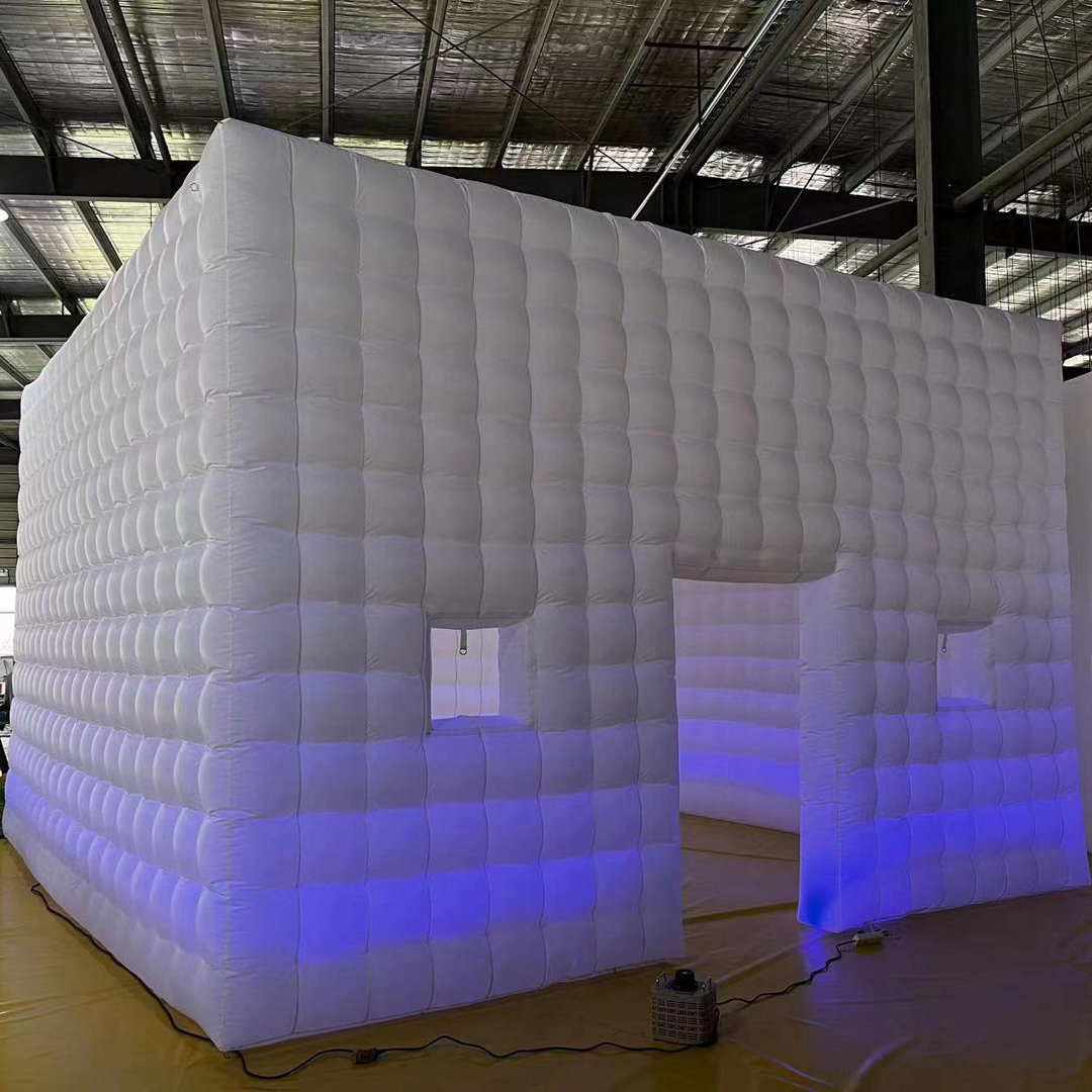 Inflatable Air Cube Tent House with LED Lights for Party Event Exhibition Show yijia