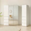 Armoire-penderie mince en bois avec miroir