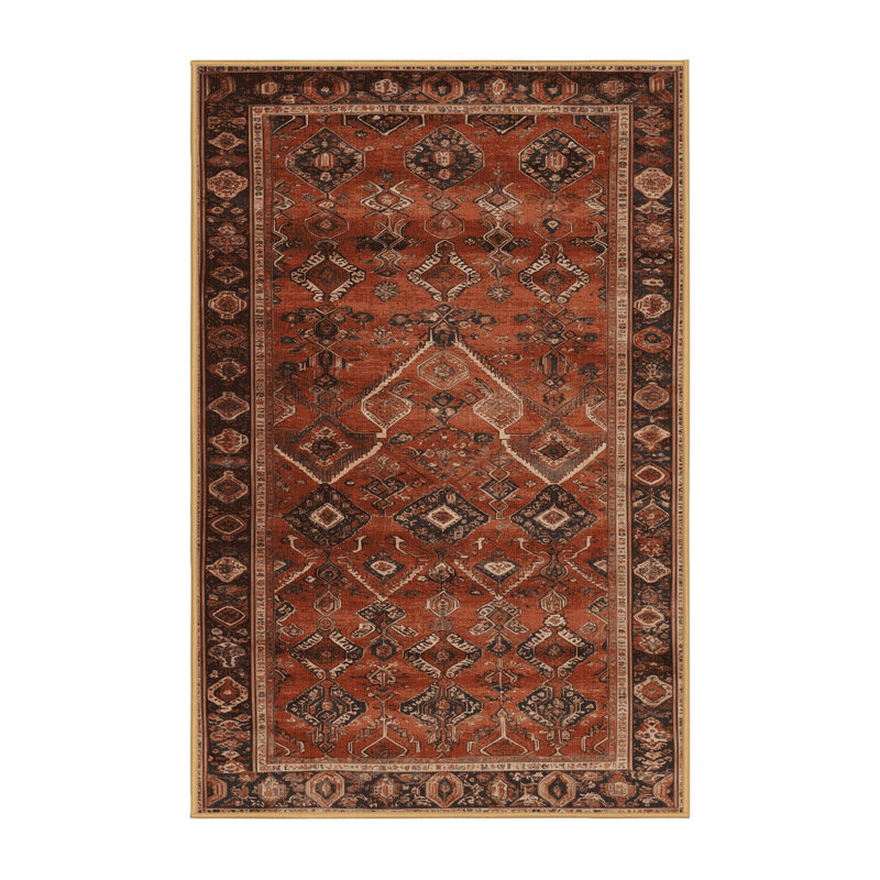 Tapis brun lavable à la machine, Rectangulaire 2 pi x 3 pi
