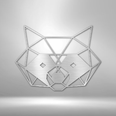 Geometric Raccoon Steel Sign Laser Cut Powder Coated Home & Office Metal Wall Decor Multiple Sizes & Colors