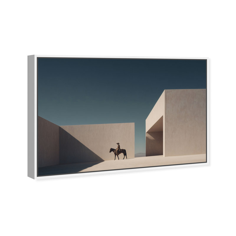 Lone Equestrian II Canvas Animals Print by Oliver Gal, Black Frame, 15 x 10, 21"H x 31"W, White Floater Frame