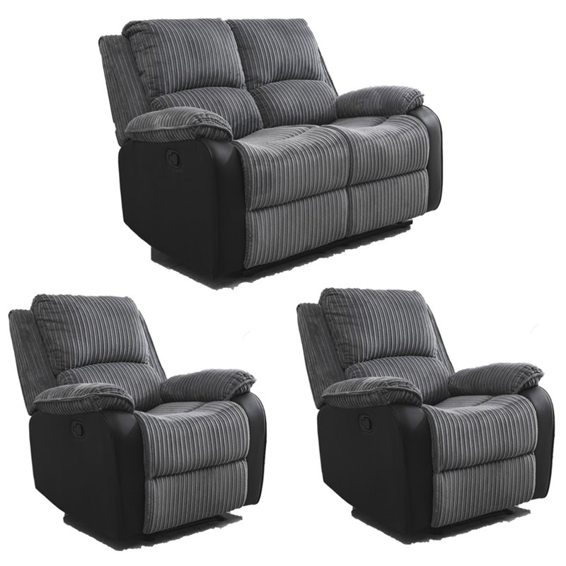 Nevae 3 - Piece Living Room Set, Manual-Push Back