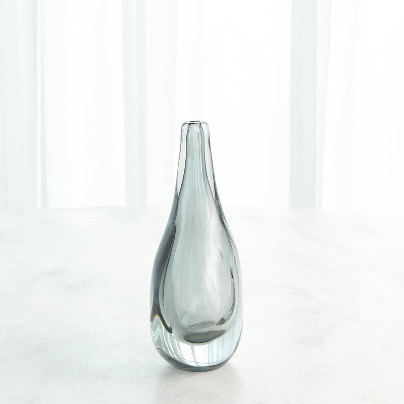 Handmade Glass Table Vase, 11" H x 6" W x 3.5" D