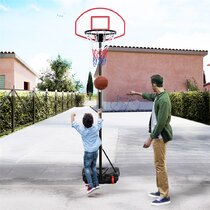 TONZE Panier de Basket Enfant Exterieur Interieur - (88cm/138cm/190cm)  Ensemble de Basketball Portable et Réglable avec Filet et Ballon Jeux  Exterieur