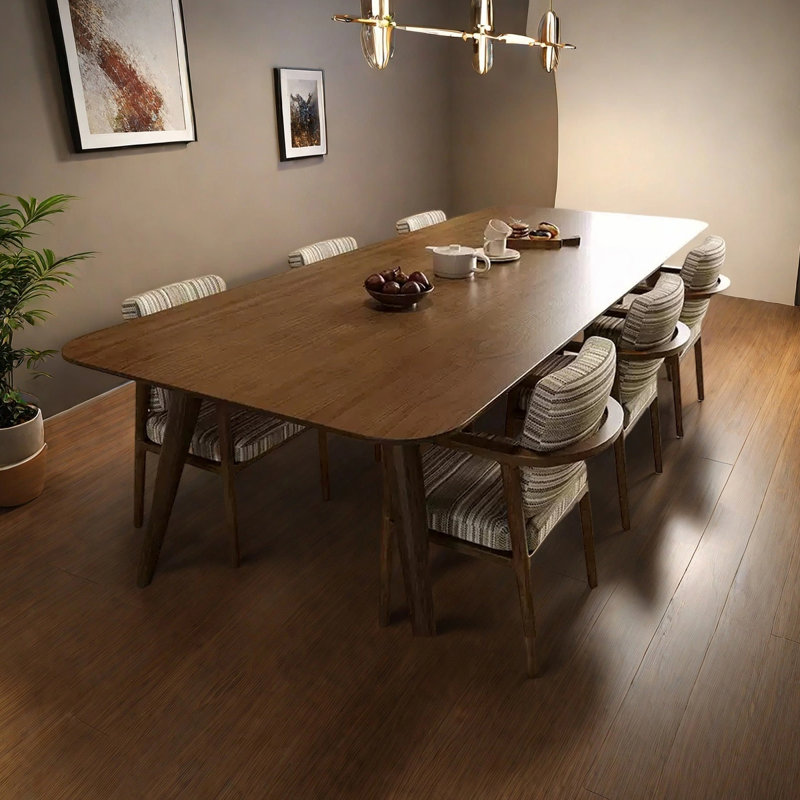 Table de salle à manger spacieuse de style nordique, H 29,53 po x L 86,61 po x l 31,5 po