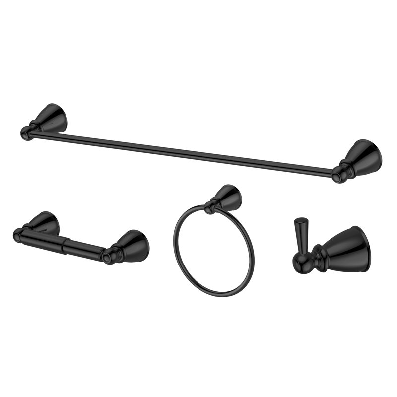 4 - Piece Bathroom Hardware Set, Matte Black