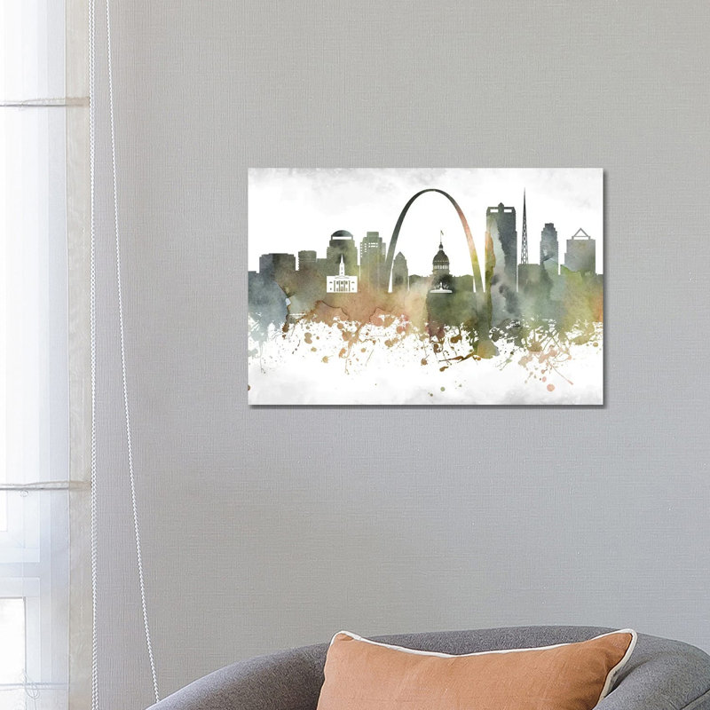 Saint Louis Skyline by WallDecorAddict - Wrapped Canvas Painting, 66.04 cm H x 45.72 cm W