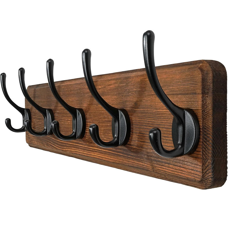 Steel Wall Hook, Black/Brown