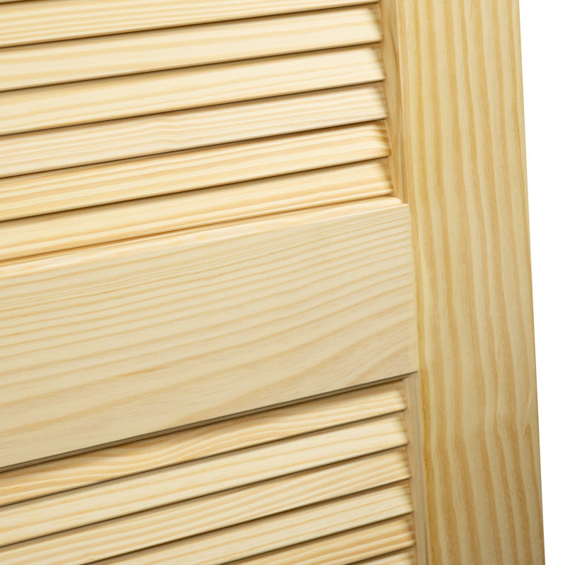 Louvered Solid Wood Unfinished Slab Standard Door, 24" x 80"