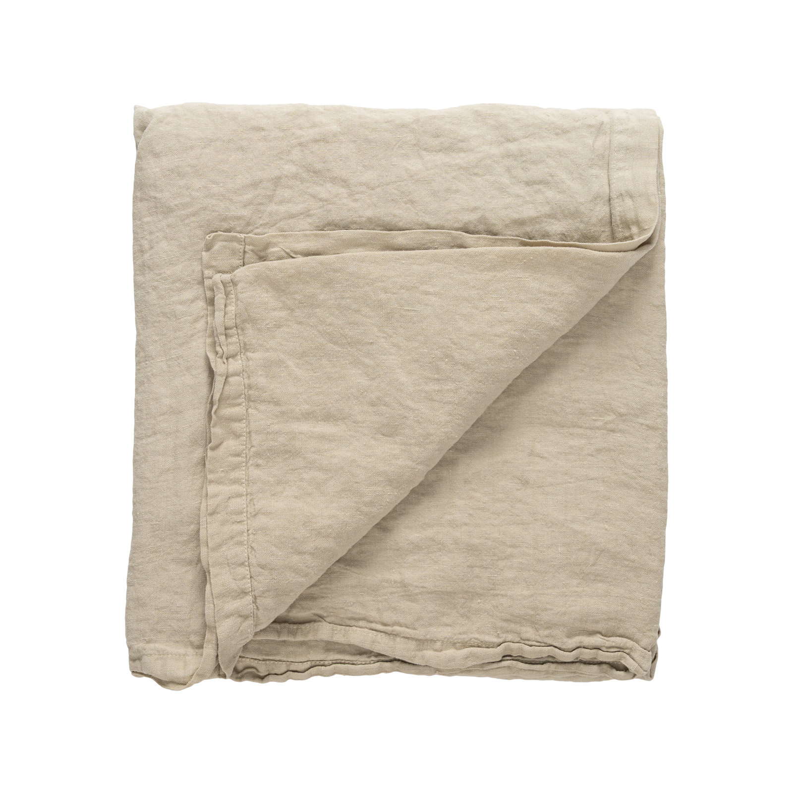 Maria Linen Tablecloth, 55.13" Square, Khaki Brown