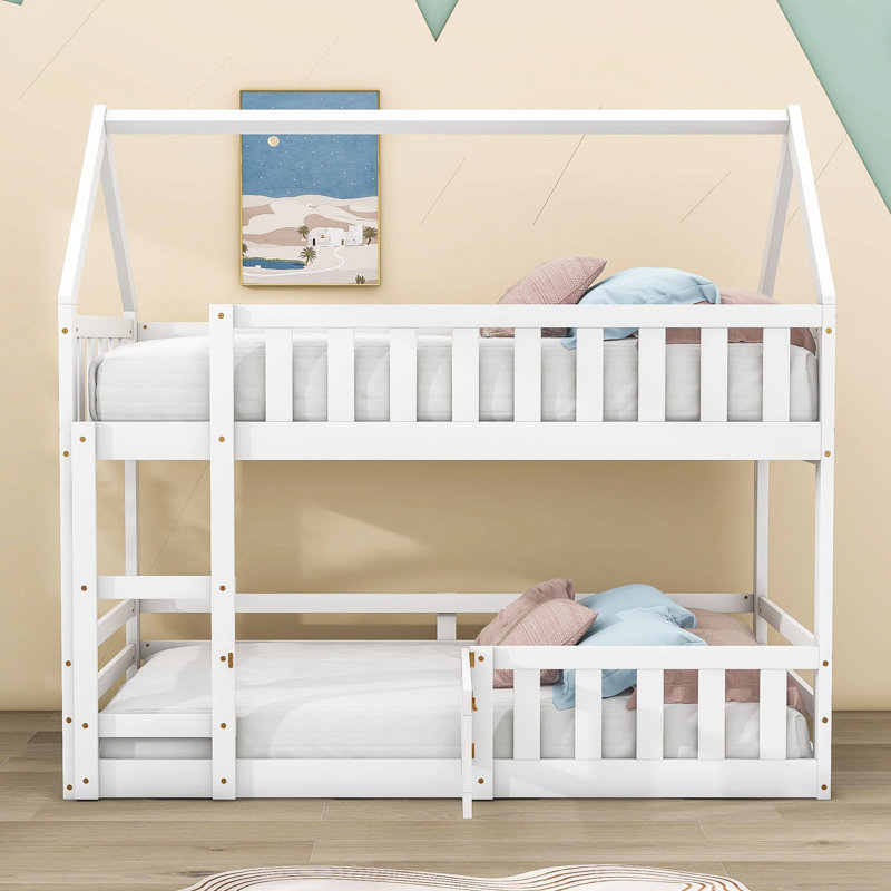 Salome Kids Twin Over Twin Bunk Bed, White
