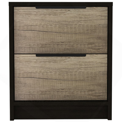 Wenge And Pine 2-Drawer Nightstand