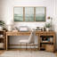 «Minimal Landscape», art organique moderne vert sauge, images murales abstraites simples dans la chambre à coucher, grand ensemble de 3 impressions murales sur toile, 16 x 24 x 3, 24 x 36 x 3-91874881-91874880