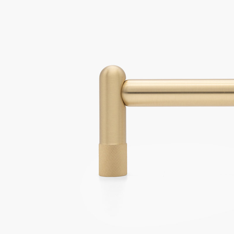 Knurled Appliance Pull, Satin Brass, 12"
