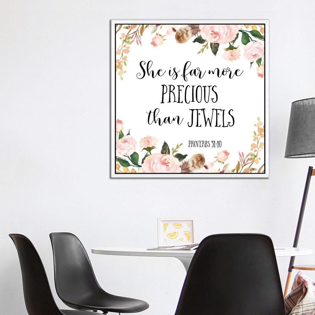 She Is Far More Precious Than Jewels, Proverbs 3:15 - Print on Canvas