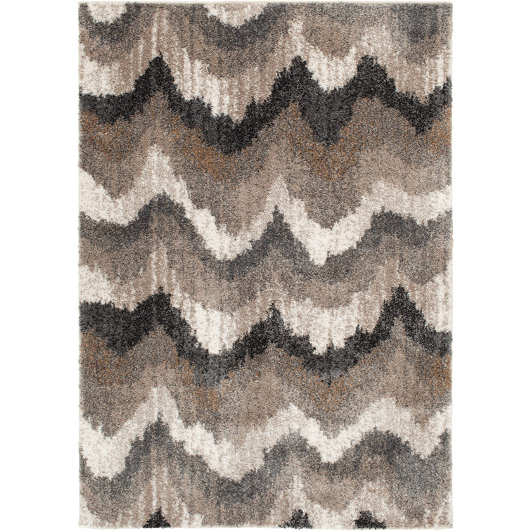 Tapis d'intérieur en polypropylène à motif de géode brune Wruls Studio ™ Tulsa Riverlyn