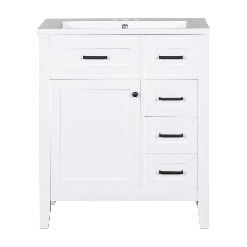 Lavabo de salle de bain moderne 30 po - Armoire avec tiroir de meuble-lavabo avec tiroir, Vert