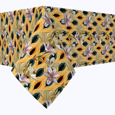 Rectangular Tablecloth, 100% Cotton, Floral 97