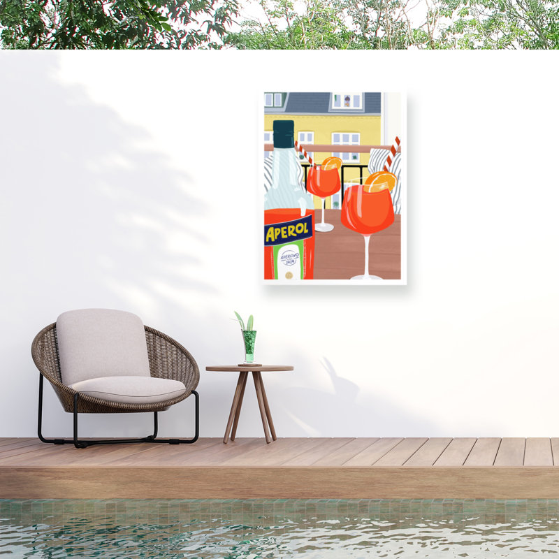 Balcon sur toile par Bykammille, reproduction, H 32 po x l 24 po