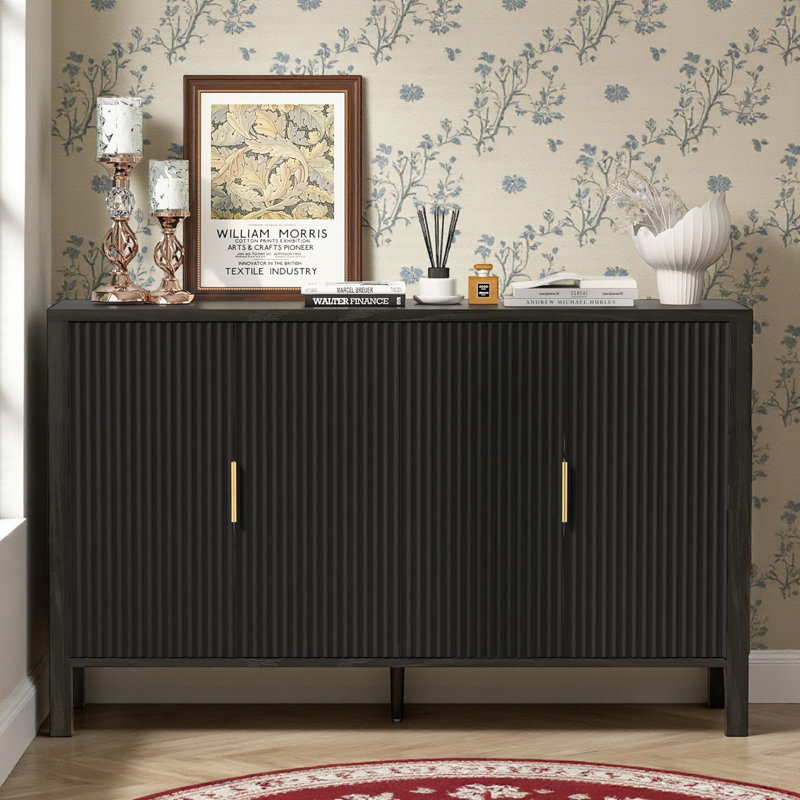 Buffet de 57,53 po avec armoire Bandla, Noir