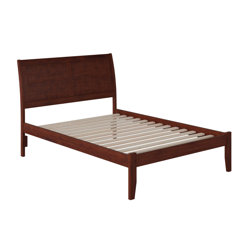  Fitzsimmons Solid Wood Sleigh Platform Bed, Walnut, Full
