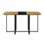 Table moderne à double texture - panneau de fibres à densité moyenne avec marbre et papier laqué à motif de bois, structure en métal noir robuste, table multi-usage 4 à 6 places pour la cuisine / coin repas / bureau à domicile
