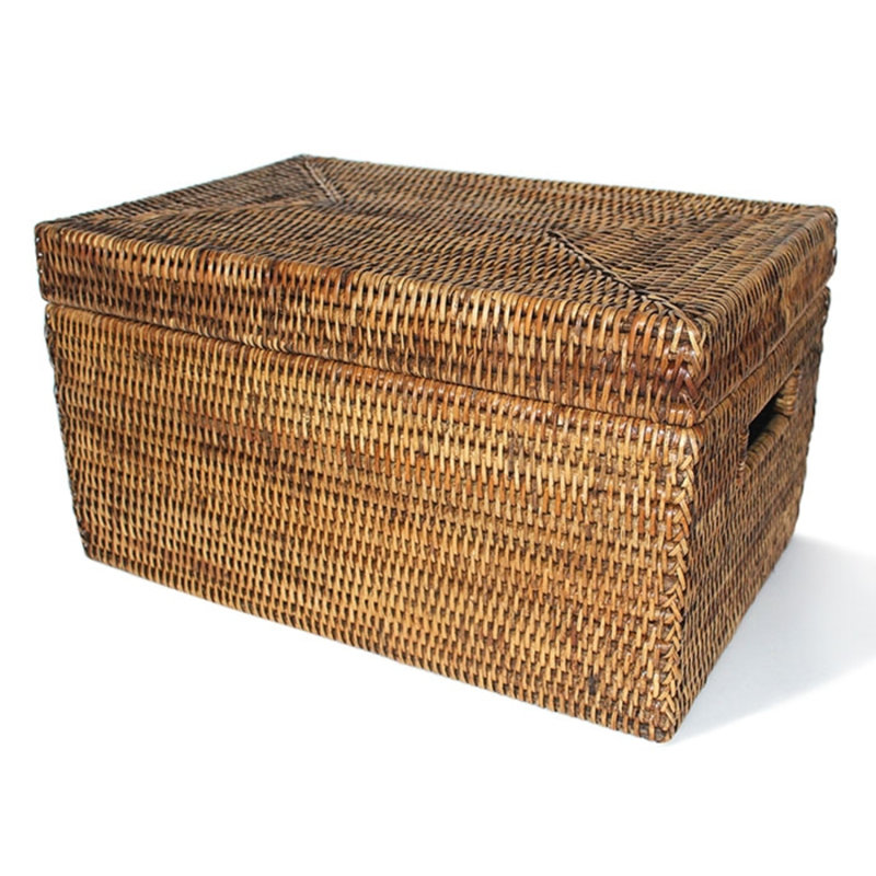 Wicker Decorative Basket, Antique Brown