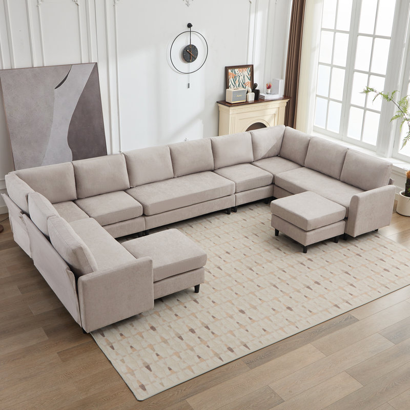Canapé modulaire Dorch, Tissu gris