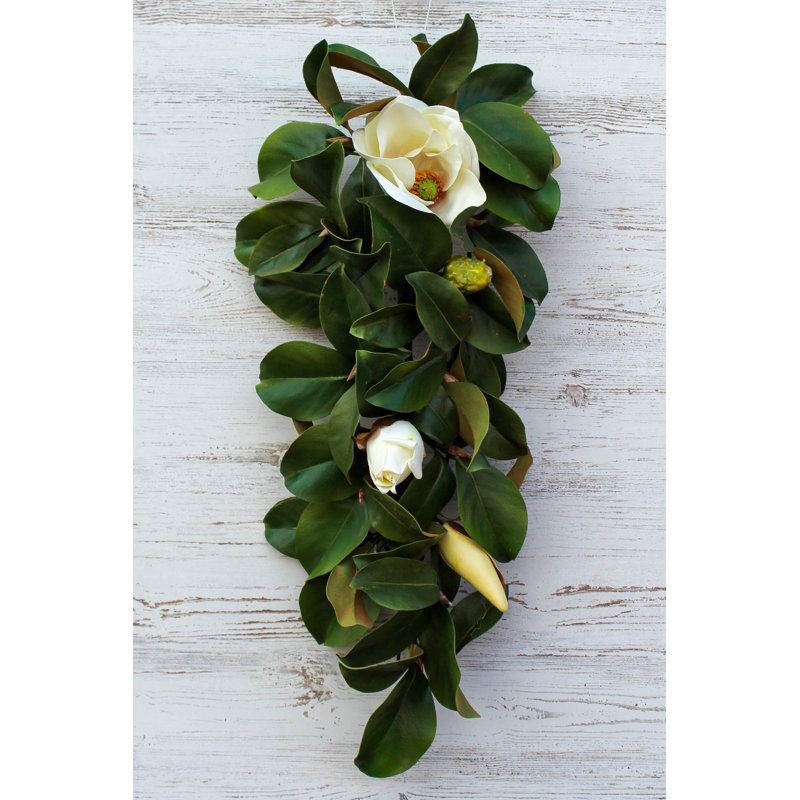 Ornement de porte à façade magnolia toutes saisons real touch