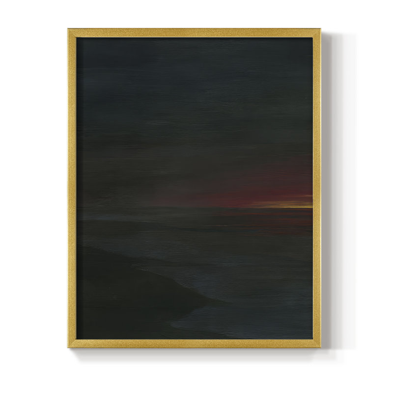 Red Nightsky I, reproduction encadrée - bois massif, H 11 po x l 9 po, Doré
