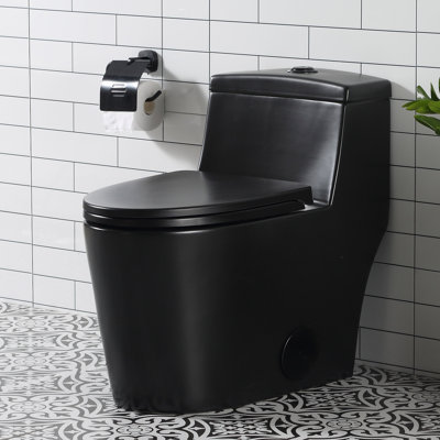 Greta Tornado Powerful Flush One-Piece Toilet, 1.28 GPF Elongated Floor Mounted