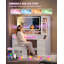 Dressing Table with HD Large Mirror, RGB Light, Glass Tabletop, Vanity Desk with Power Outlet, Vanity Table with 8 Drawers, Display Cabinet for Bedroom