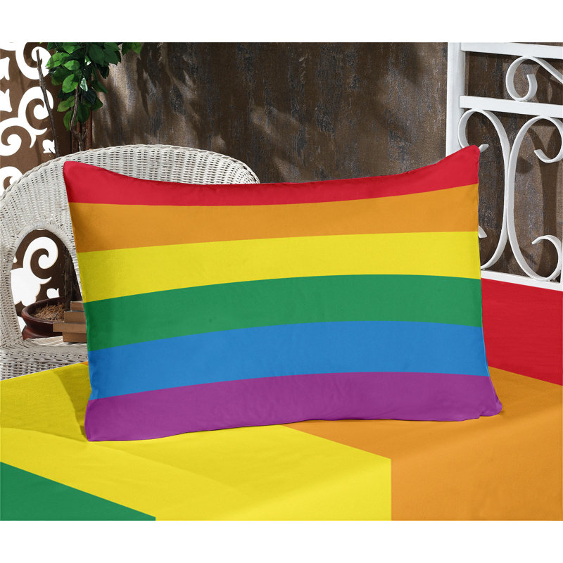 Multicolore ensemble de draps et taies décoratives Ambesonne Rainbow, Ensemble de draps pour très grand lit californien