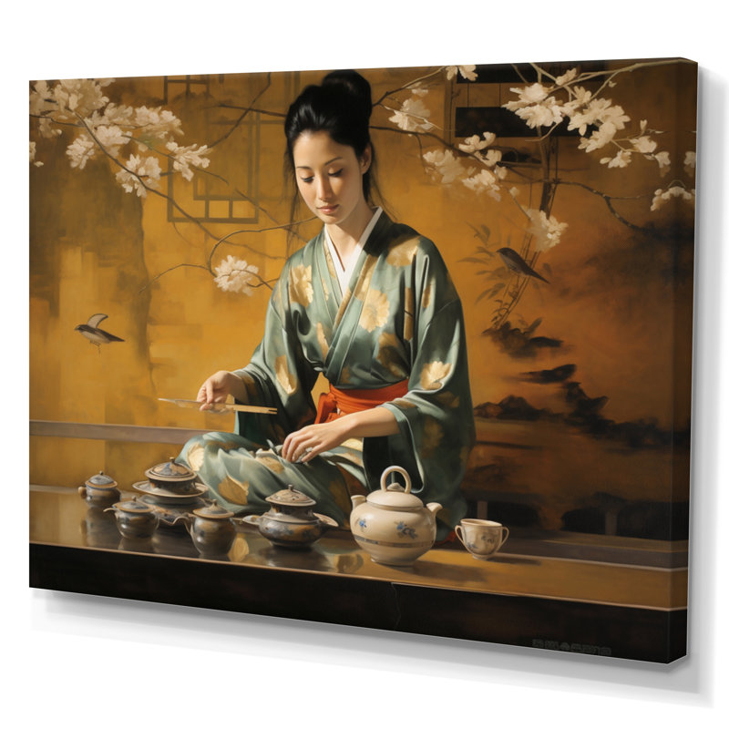 «Asian Art Tea Cerémonie III», reproduction d'art sur toile, H 30 po x l 40 po x P 1,5 po, Toile tendue
