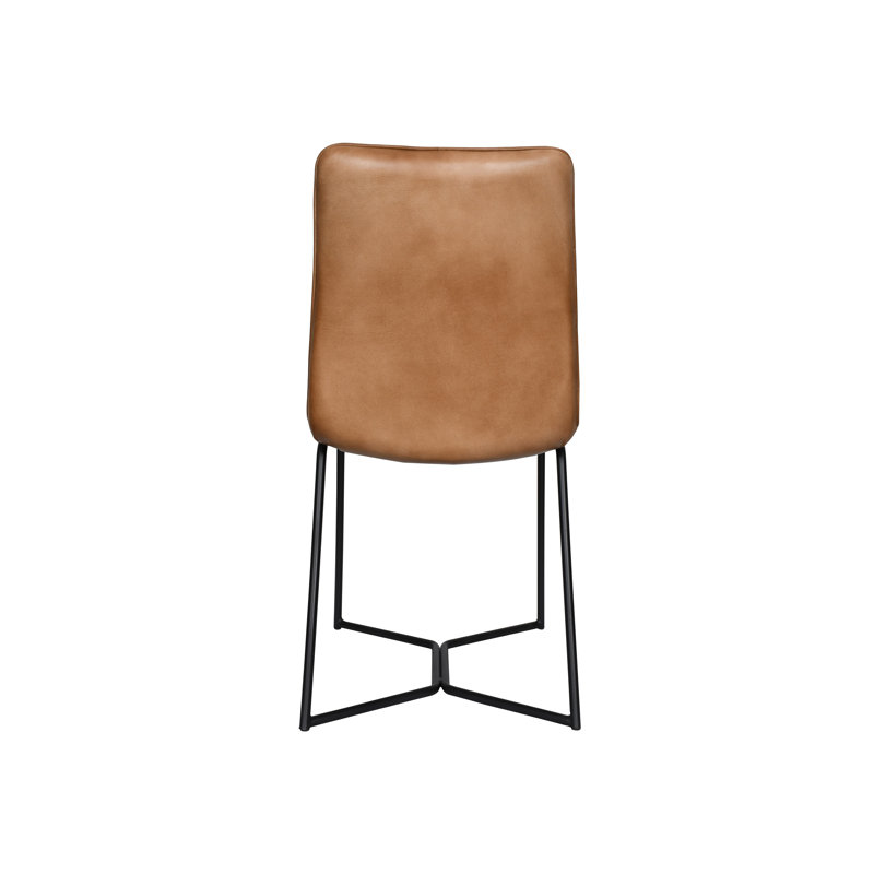 Brisben Leather Dining Chair, Hand Washed Taupe