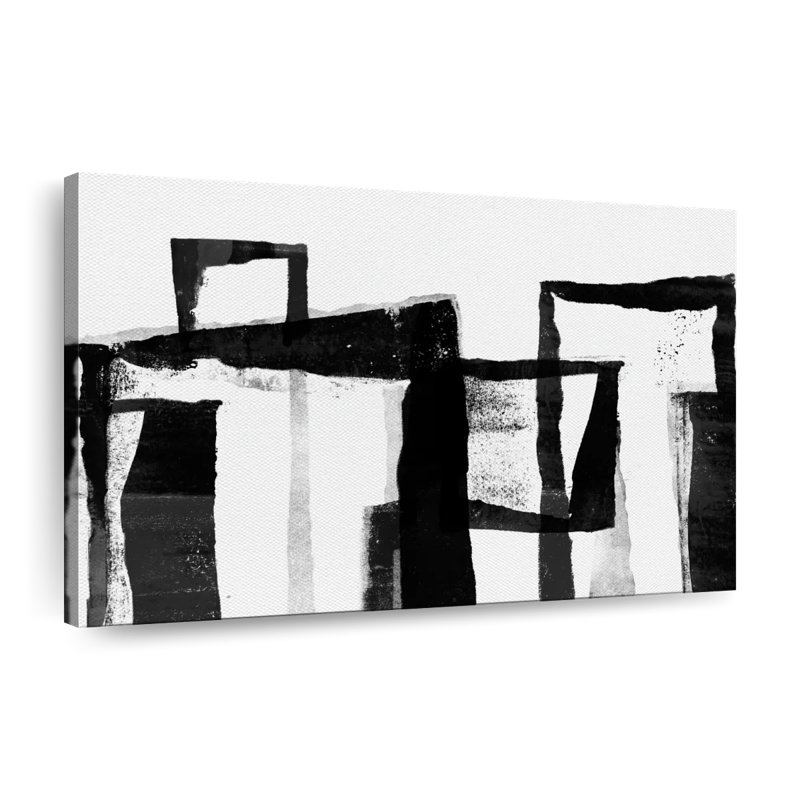 «White To Black Abstract I», reproduction sur toile, H 20 po x l 30 po x P 1,25 po